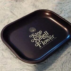 Stop and Smell the Flower Black Trinket Tray